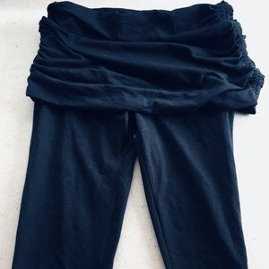 Prana Black Leggings with Ruched Skirt Size Medium